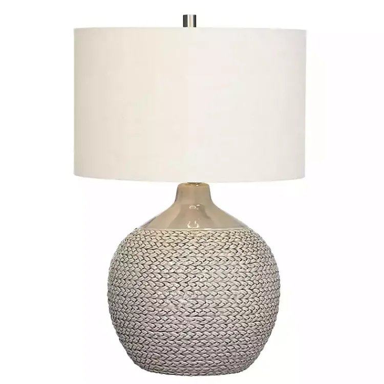Kirklands Home Table Lamps|Ceramic Braid Table Lamp Gray