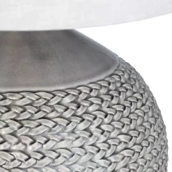 Kirklands Home Table Lamps|Ceramic Braid Table Lamp Gray