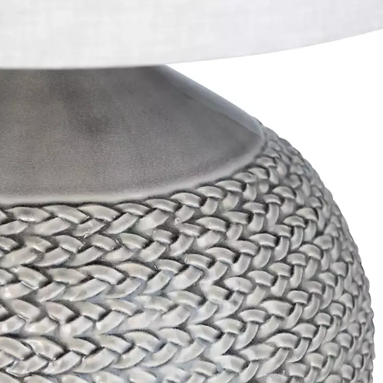 Kirklands Home Table Lamps|Ceramic Braid Table Lamp Gray