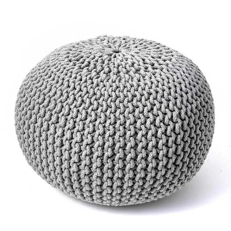 Hot Chain Knitted Round Pouf Poufs & Floor Cushions