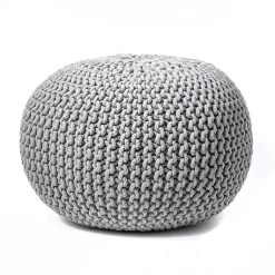 Hot Chain Knitted Round Pouf Poufs & Floor Cushions