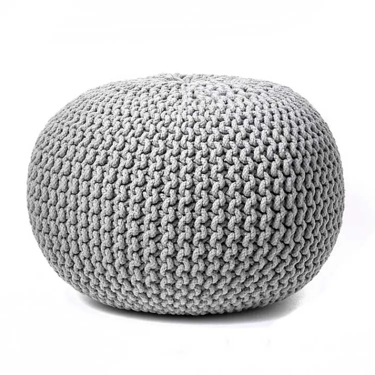 Hot Chain Knitted Round Pouf Poufs & Floor Cushions