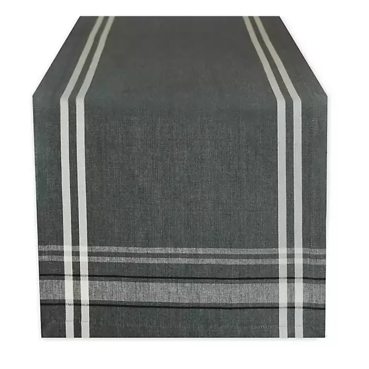 Kirklands Home Table Linens|Chambray French Stripe Table Runner, 108 in. Gray