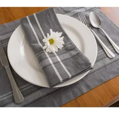 Kirklands Home Table Linens|Chambray French Stripe Napkins, Set of 6 Gray