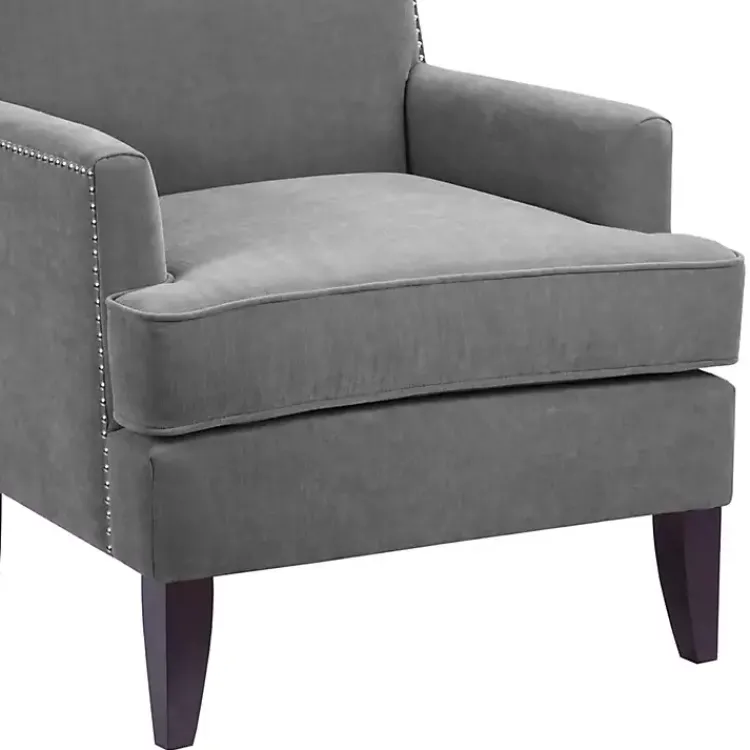 Kirklands Home Accent Chairs|Charlie Track Arm Club Accent Chair Gray