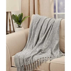 Outlet Chenille Throw with Fringe Blankets & Throws
