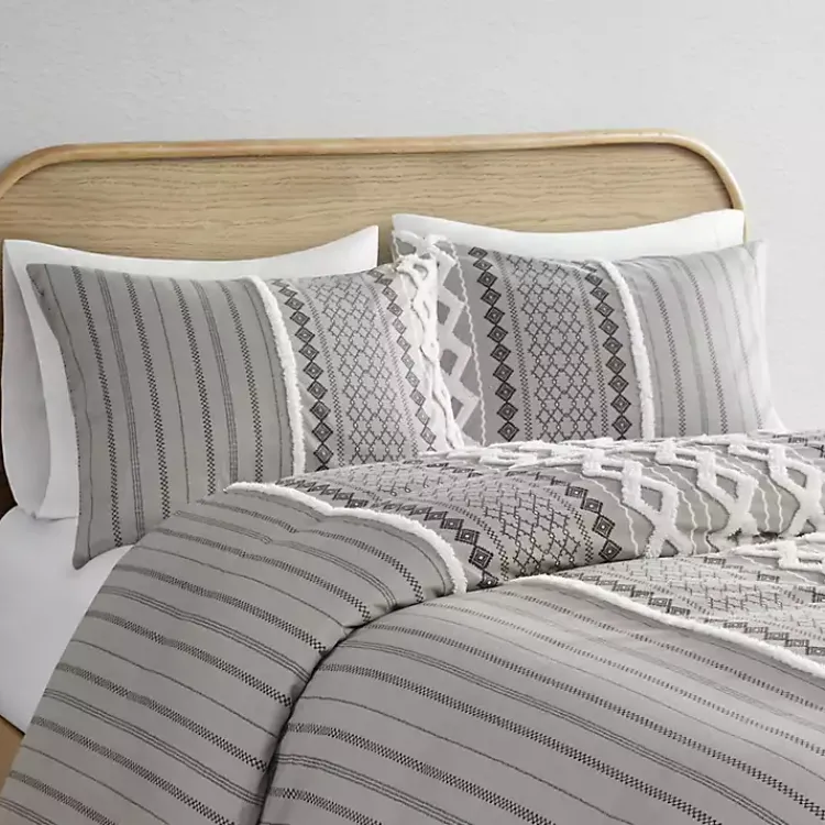 Kirklands Home Comforters|Gray Chenille Tufted California King Comforter Set