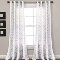 Kirklands Home Curtains & Drapes|Chevron 2-pc. Curtain Panel Set, 84 in. Gray