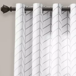 Kirklands Home Curtains & Drapes|Chevron 2-pc. Curtain Panel Set, 84 in. Gray