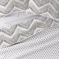 Kirklands Home Quilts|Gray Chevron Reversible 3-pc. King Quilt Set