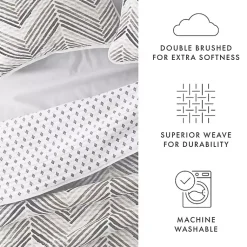 Kirklands Home Quilts|Gray Chevron Reversible 3-pc. King Quilt Set