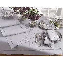 Kirklands Home Table Linens|Classic Hemstitch Border Polyester Runner Gray