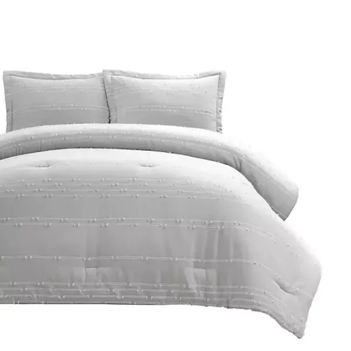 Kirklands Home Comforters|Clipped Stripe 3-pc. Full/Queen Comforter Set Gray