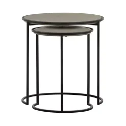 Kirklands Home Accent Chairs|Concrete Nesting Accent Tables, Set of 2 Gray