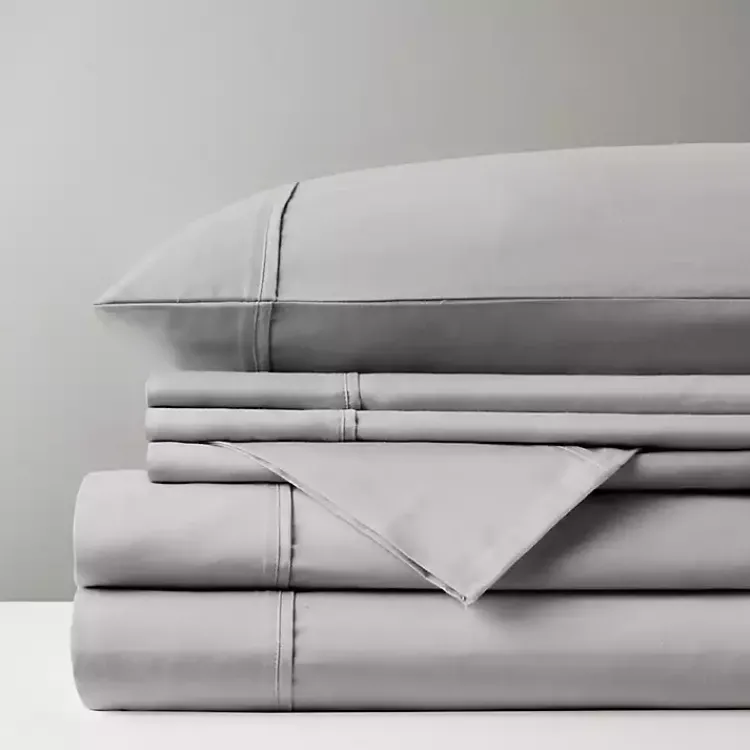 Kirklands Home Bed Sheets|Cotton Blend Sateen 6-pc. Queen Sheet Set Gray