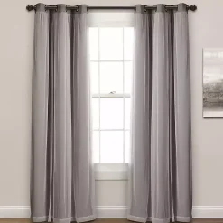 Kirklands Home Curtains & Drapes|Curtain Panel Set with Overlay, 84 in. Gray