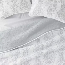 Kirklands Home Quilts|Gray Damask Reversible 3-pc. Queen Quilt Set