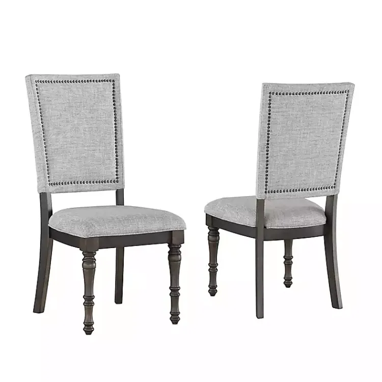 Kirklands Home Dining Chairs|Dawson Upholstered Dining Chairs, Set of 2 Gray