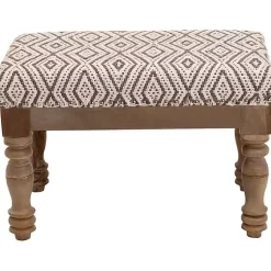 Kirklands Home Benches & Ottomans|Gray Diamond Upholstered Ottoman
