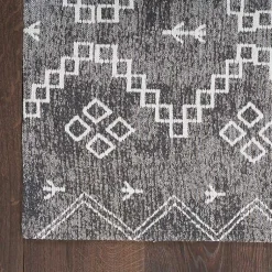 Kirklands Home Accent Rugs|Gray Distressed Geo Markings Accent Rug, 2x3