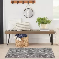 Kirklands Home Accent Rugs|Gray Distressed Geo Markings Accent Rug, 2x3