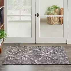 Kirklands Home Accent Rugs|Gray Distressed Geo Markings Accent Rug, 2x3