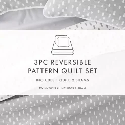 Kirklands Home Quilts|Gray Dotted Reversible 2-pc. Twin Quilt Set