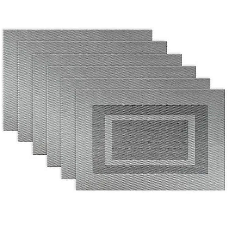Kirklands Home Table Linens|Double Frame Placemats, Set of 6 Gray