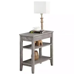 Kirklands Home Accent & End Tables|Double Shelf Wood Accent Table Gray
