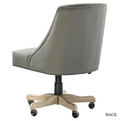 Kirklands Home Office Furniture|Dylan Upholstered Office Chair Gray