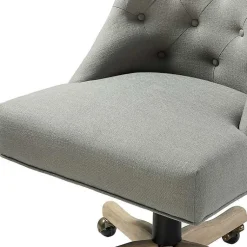 Kirklands Home Office Furniture|Dylan Upholstered Office Chair Gray