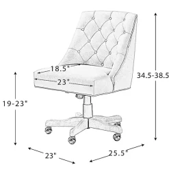 Kirklands Home Office Furniture|Dylan Upholstered Office Chair Gray