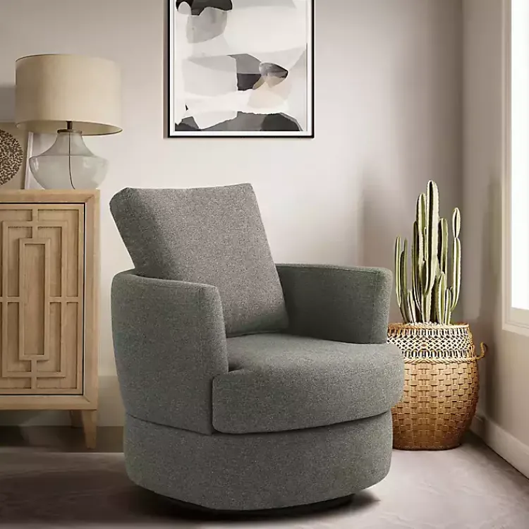 Kirklands Home Accent Chairs|Elmhurst Swivel Accent Chair Gray