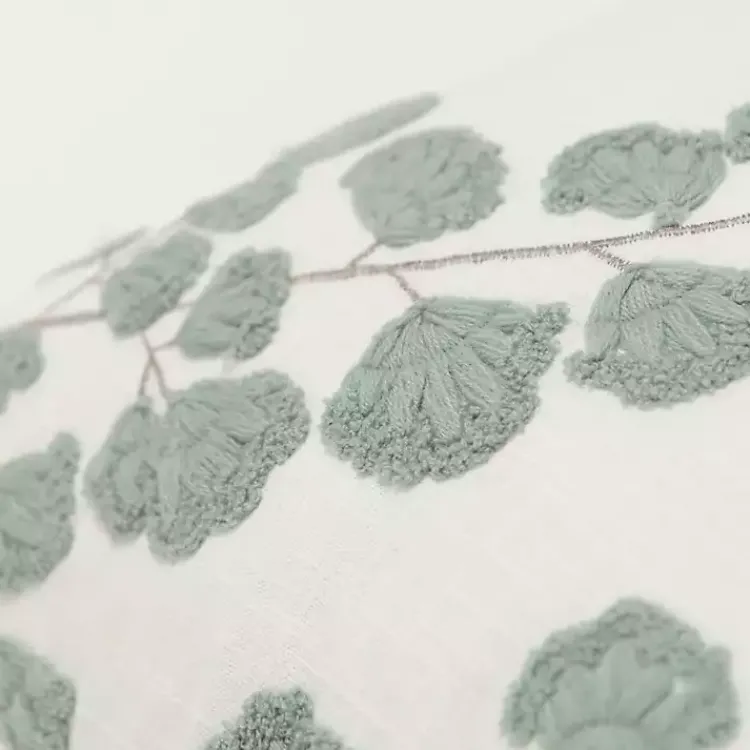 Clearance Gray Embroidered Floral Throw Pillow Pillows