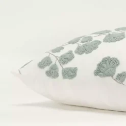 Clearance Gray Embroidered Floral Throw Pillow Pillows