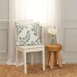 Clearance Gray Embroidered Floral Throw Pillow Pillows