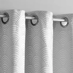 Kirklands Home Curtains & Drapes|Fans Blackout Curtain Panel Set, 96 in. Gray