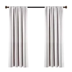 Kirklands Home Curtains & Drapes|Gray Farmhouse Stripe Curtain Panels, Set of 2