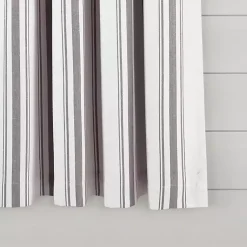 Kirklands Home Curtains & Drapes|Gray Farmhouse Stripe Curtain Panels, Set of 2