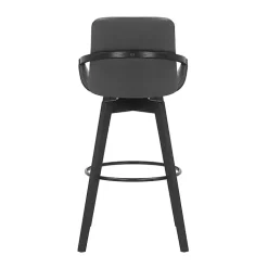 Kirklands Home Bar Stools & Counter Height Stools|Faux Leather Baylor Swivel Bar Stool Gray