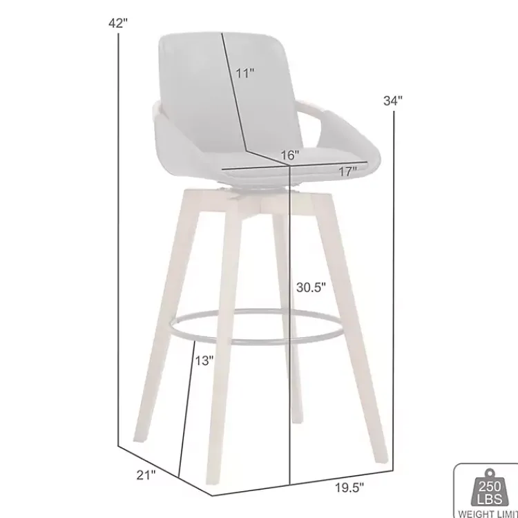 Kirklands Home Bar Stools & Counter Height Stools|Faux Leather Baylor Swivel Bar Stool Gray