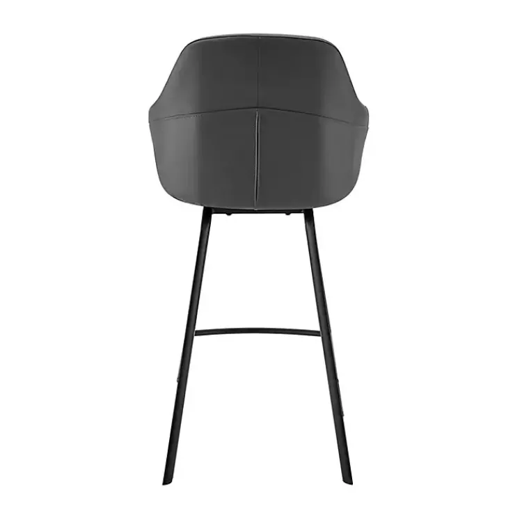 Kirklands Home Bar Stools & Counter Height Stools|Faux Leather Brigden Swivel Counter Stool Gray