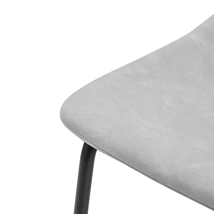 Kirklands Home Bar Stools & Counter Height Stools|Faux Leather Counter Stools, Set of 2 Gray