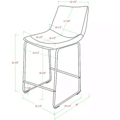 Kirklands Home Bar Stools & Counter Height Stools|Faux Leather Counter Stools, Set of 2 Gray