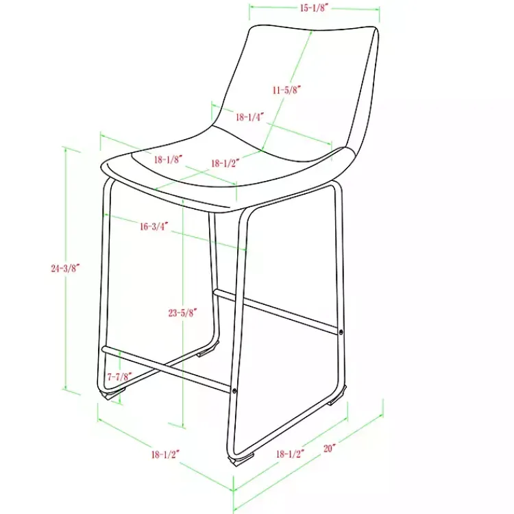 Kirklands Home Bar Stools & Counter Height Stools|Faux Leather Counter Stools, Set of 2 Gray