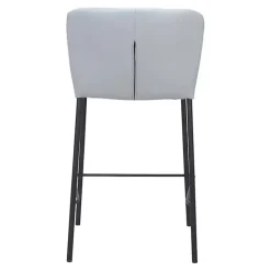 Kirklands Home Bar Stools & Counter Height Stools|Faux Leather Liddy Counter Stools, Set of 2 Gray