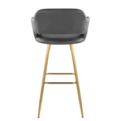 Kirklands Home Bar Stools & Counter Height Stools|Faux Leather Marge Bar Stools, Set of 2 Gray