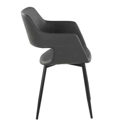 Kirklands Home Dining Chairs|Faux Leather Marge Dining Chairs, Set of 2 Gray