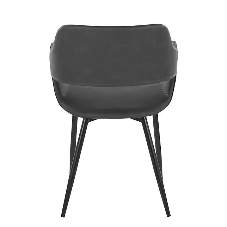 Kirklands Home Dining Chairs|Faux Leather Marge Dining Chairs, Set of 2 Gray