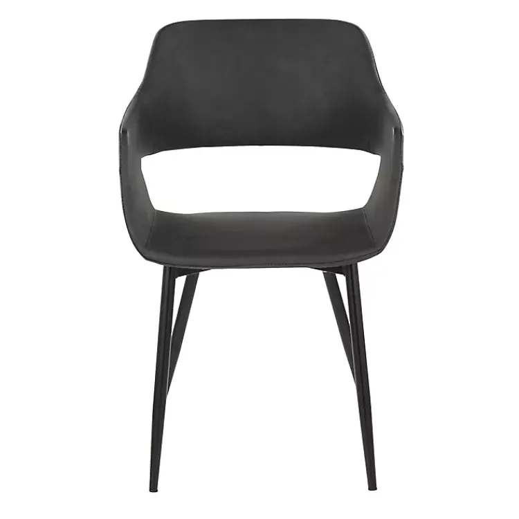 Kirklands Home Dining Chairs|Faux Leather Marge Dining Chairs, Set of 2 Gray